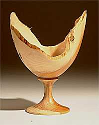 Yew goblet with natural edge