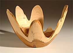 Yew vase with natural edge